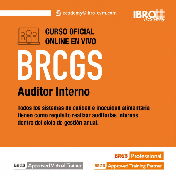 Curso online - en vivo  Auditor Interno BRCGS