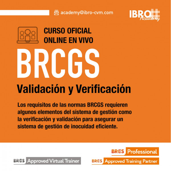 Curso online - en vivo| Validación y Verificación BRCGS