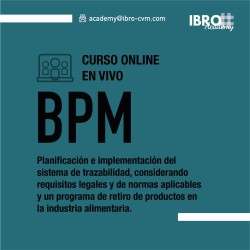 Curso online - en vivo | BPM - Sistema de trazabilidad y programa de retiro de producto
