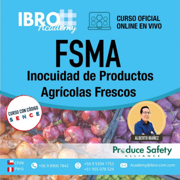 La ley FSMA se implementa con 7 reglamentos, uno de ellos es para productores de productos agrícolas frescos.