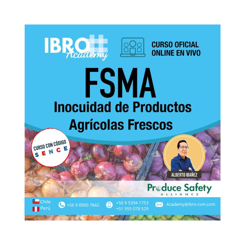 La ley FSMA se implementa con 7 reglamentos, uno de ellos es para productores de productos agrícolas frescos.