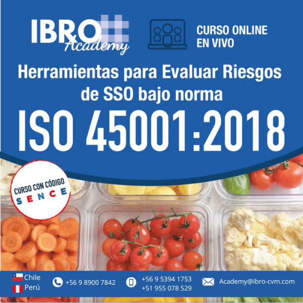 Curso online | Herramientas para evaluar riesgos de SSO bajo la norma ISO 45001:2018