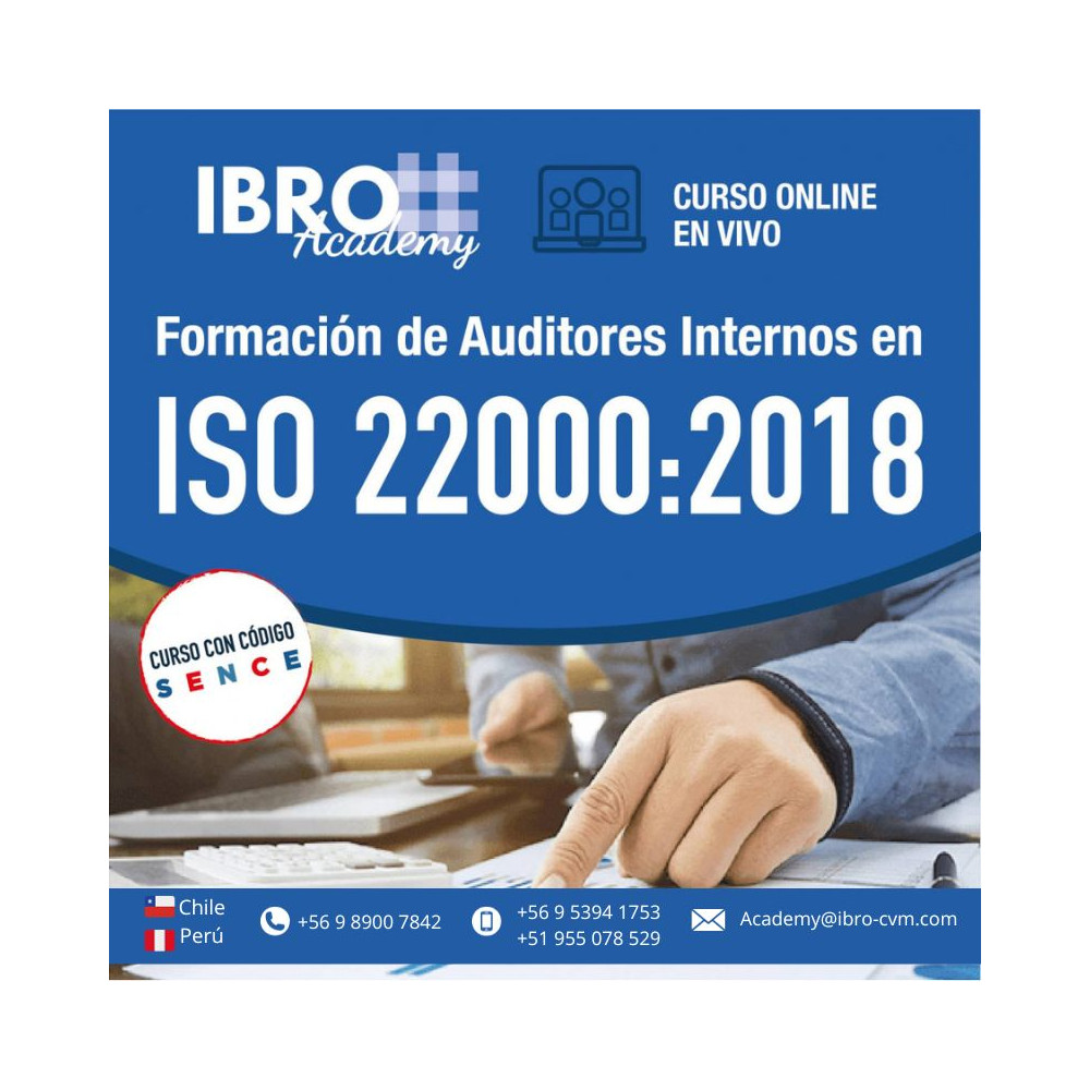 Curso online - en vivo | Formación de auditores internos en ISO 22000:2018
