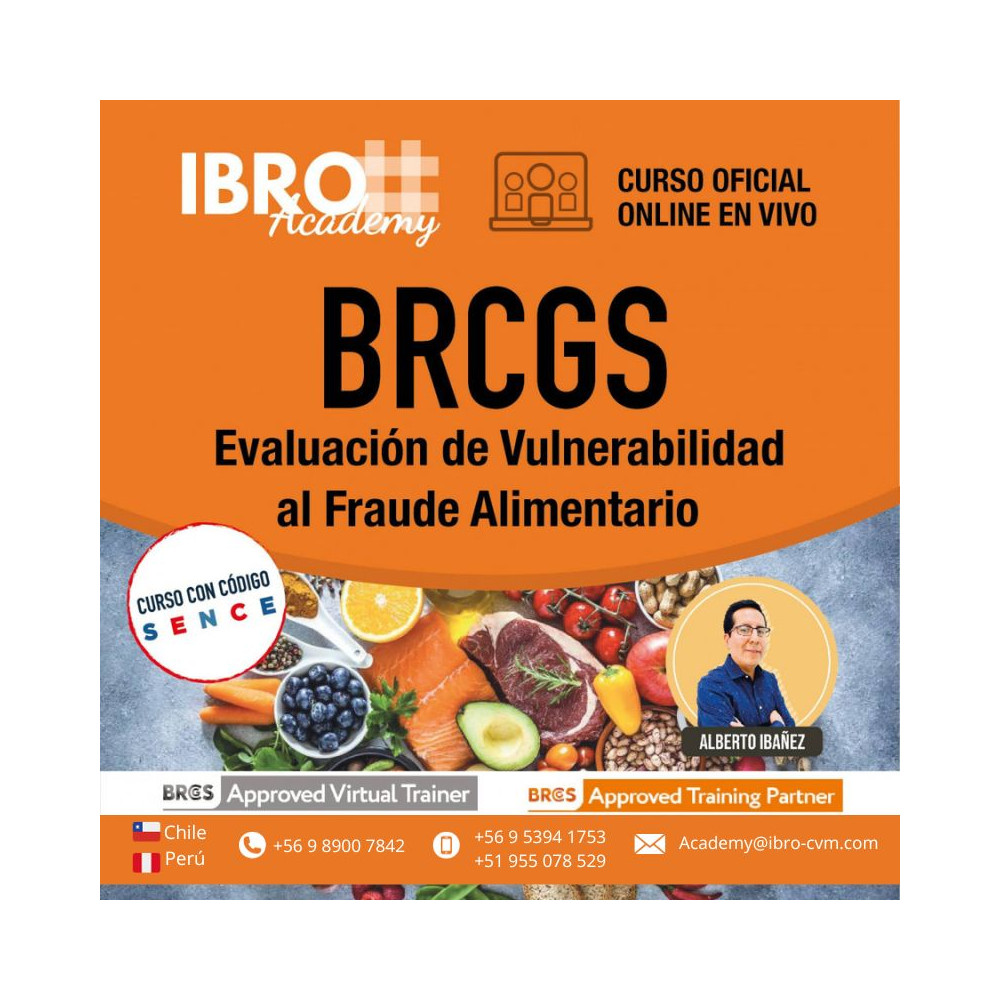Curso online - en vivo | BRCGS Evaluación de Vulnerabilidad al Fraude Alimentario